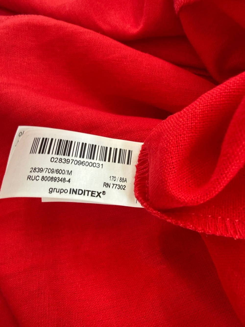 Red Zara Spaghetti Strap Linen Blend Midi Dress - NWOT Size M - Picture 8 of 10